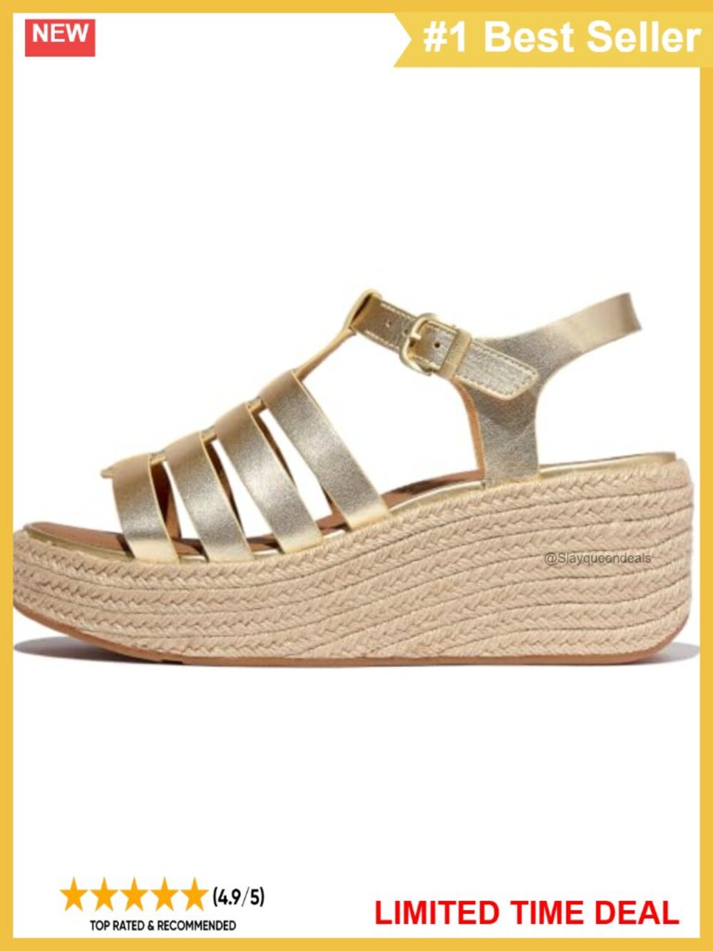 FitFlop Platfforms Espadrille Leather Fisherman Wedge Sandals